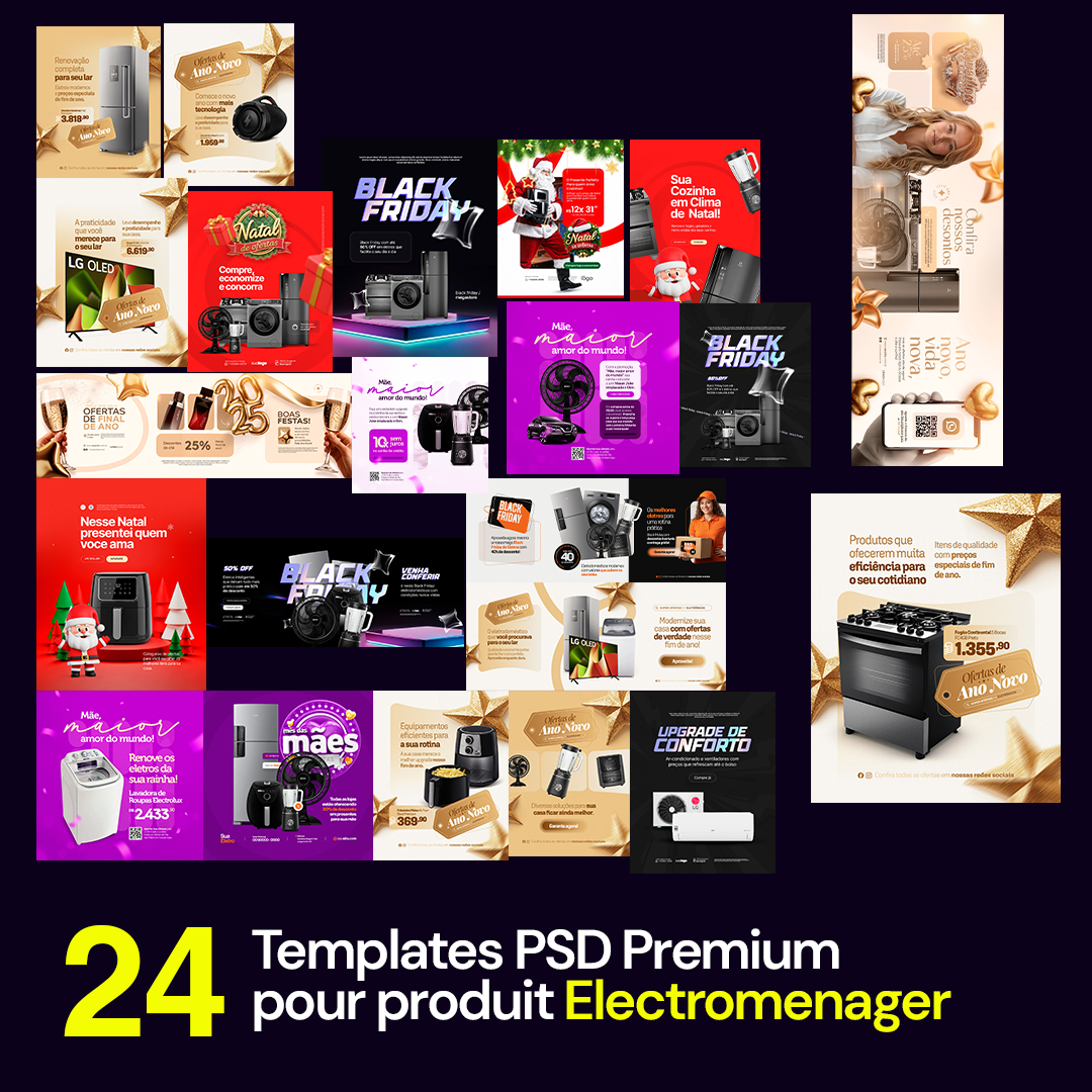 24 Templates PSD prenium PACK ELECTROMENAGER